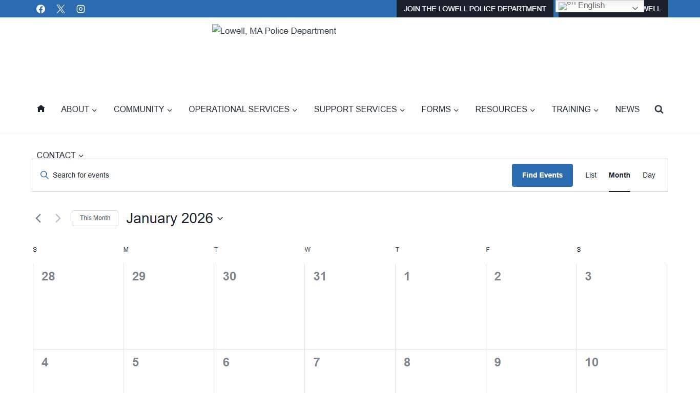 Events for January 2026 – Lowell Police Department